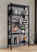 VCM my home Bücherregal Insasi anthrazit 66,0 x 34,0 x 160,0 cm, 1 St.