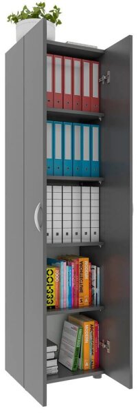 VCM my office Aktenschrank Ulas, 918437 anthrazit 4 Fachböden 49,0 x 34,0 x 178,0 cm