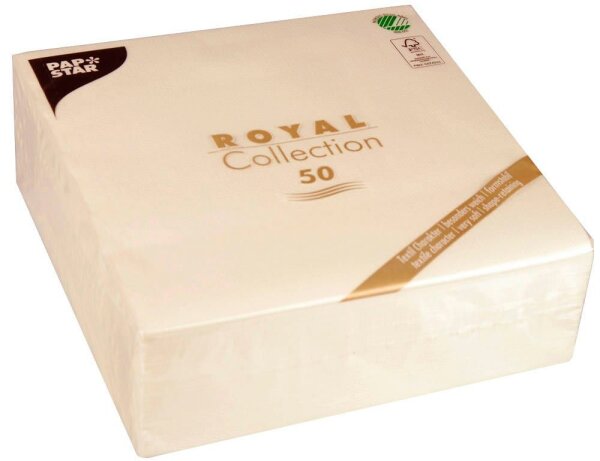 PAPSTAR Servietten champagner 3-lagig 40,0 x 40,0 cm, 50 St.