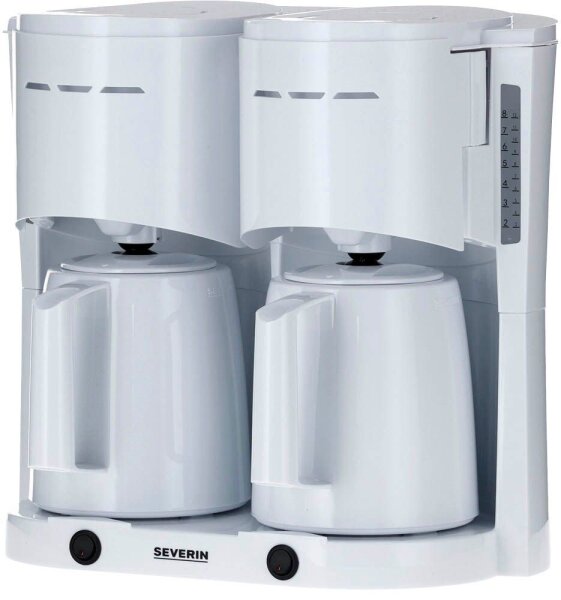 SEVERIN KA 9314 Doppel-Kaffeemaschine weiß, 2x 8 Tassen