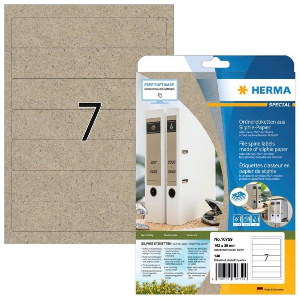 HERMA Ordneretiketten weiß, 20 Blatt