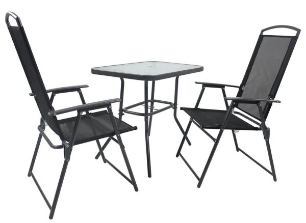 VCM my garden Sitzgruppe anthrazit Textilene, Metall, 3-teilig