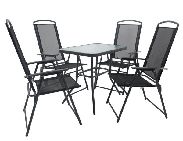VCM my garden Sitzgruppe anthrazit Textilene, Metall, 5-teilig