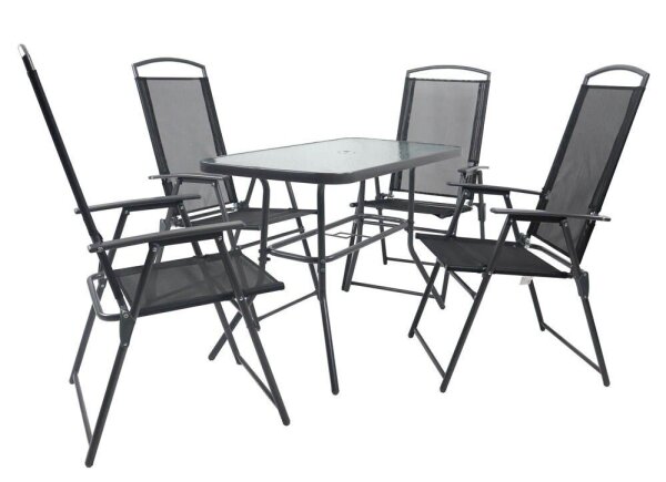 VCM my garden Sitzgruppe anthrazit Textilene, Metall, 5-teilig