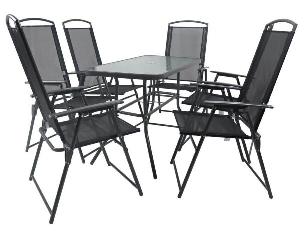 VCM my garden Sitzgruppe anthrazit Textilene, Metall, 7-teilig