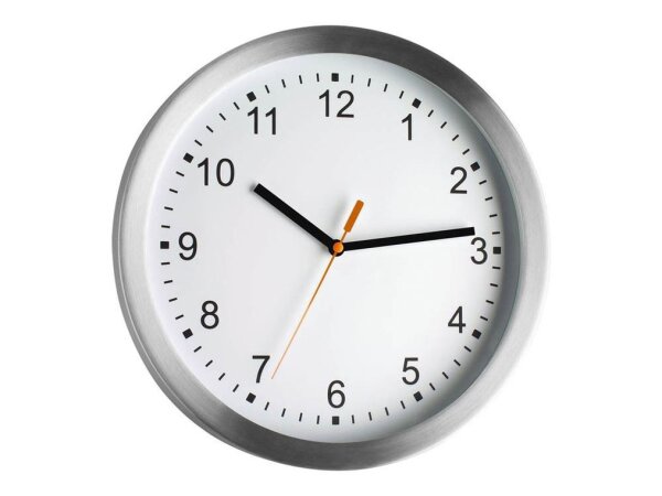 TFA® Wanduhr 98.1045 weiß silber Aluminium, Ø 29,5 cm