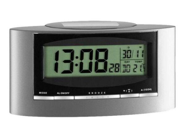 TFA® digitaler Funkwecker 98.1071 silber Kunststoff