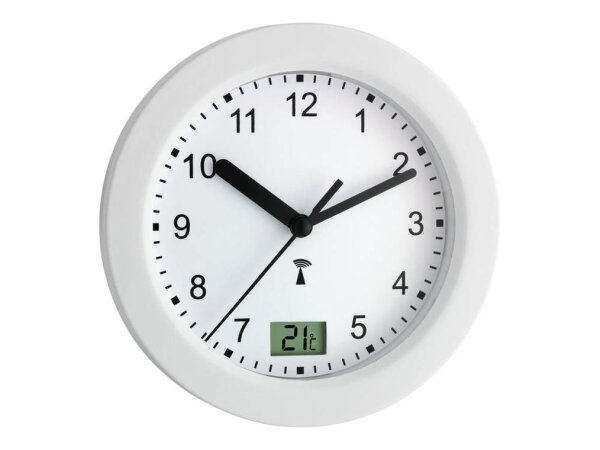 TFA® Funkwanduhr 60.3501 weiß silber Aluminium, Ø 17,0 cm