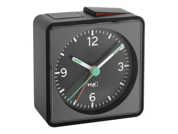 TFA® Wecker 60.1013.01 schwarz Kunststoff 7,0 x 7,0 cm