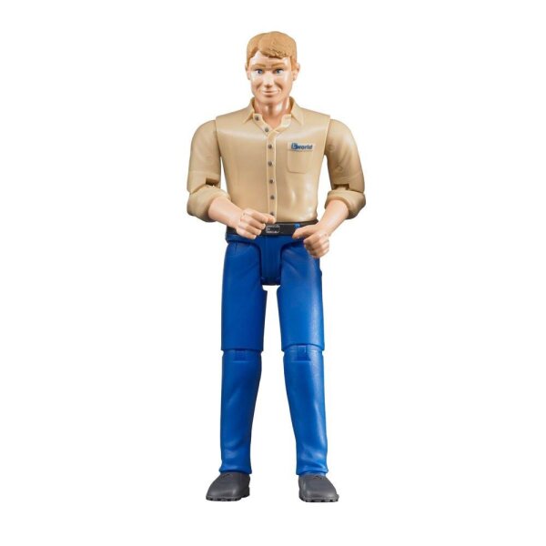 bruder bworld 60006 Mann mit hellem Hauttyp und blauer Hose Spielfigur