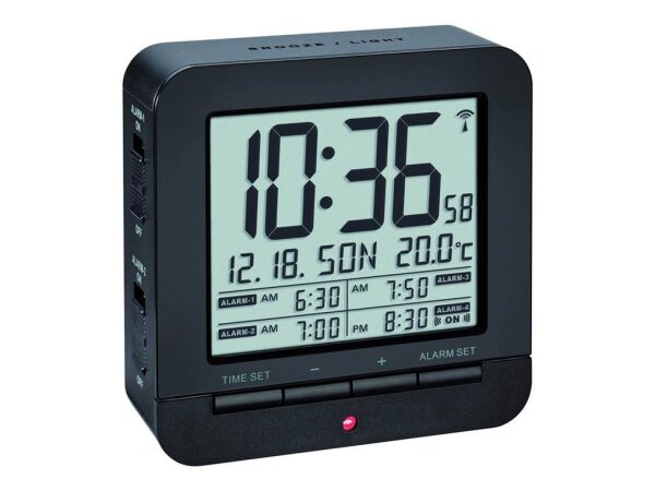 TFA® digitaler Funkwecker 60.2536.01 schwarz Kunststoff