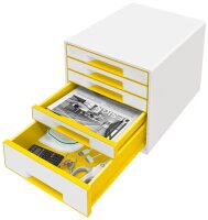 LEITZ Schubladenbox WOW Cube  perlweiß/gelb...