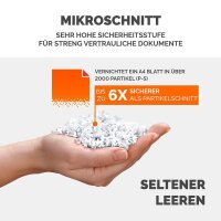 Fellowes AutoMax 600M Aktenvernichter mit Partikelschnitt P-5, 2 x 12 mm, bis 600 Blatt, schwarz
