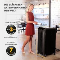 Fellowes AutoMax 600M Aktenvernichter mit Partikelschnitt P-5, 2 x 12 mm, bis 600 Blatt, schwarz