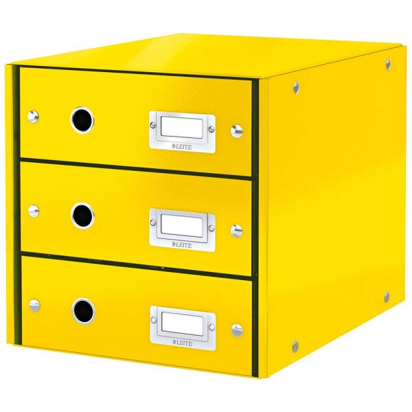 LEITZ Schubladenbox Click & Store  gelb 60480016, DIN A4 mit 3 Schubladen, 1 St.