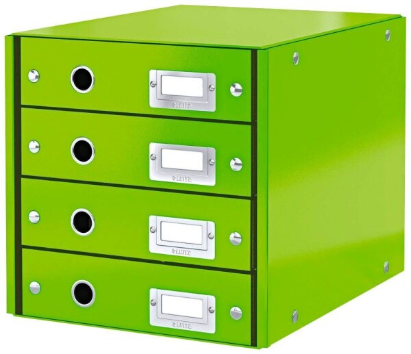 LEITZ Schubladenbox Click & Store  grün 60490054, DIN A4 mit 4 Schubladen, 1 St.