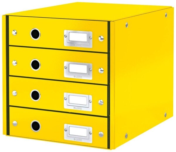 LEITZ Schubladenbox Click & Store  gelb 60490016, DIN A4 mit 4 Schubladen, 1 St.