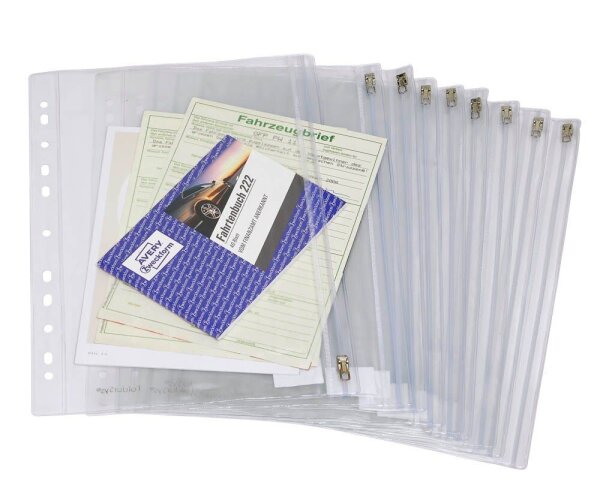 FolderSys Dokumententaschen 19x30,5 cm glasklar glatt 0,15 mm, 10 St.