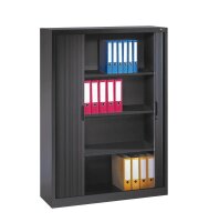 CP Omnispace Rollladenschrank schwarzgrau 3 Fachböden 120,0 x 42,0 x 166,0 cm