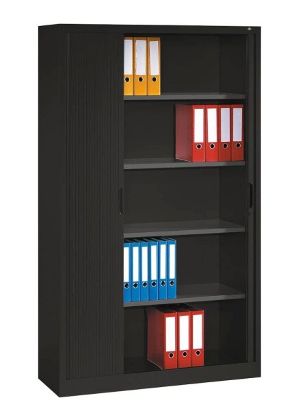 CP Omnispace Rollladenschrank schwarzgrau 4 Fachböden 100,0 x 42,0 x 198,0 cm