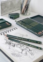 FABER-CASTELL 9000 Jumbo Bleistifte HB, 2B, 4B, 6B, 8B grün, 5 St.
