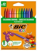 BIC Kids Plastidecor Wachsmalstifte farbsortiert, 12 St.