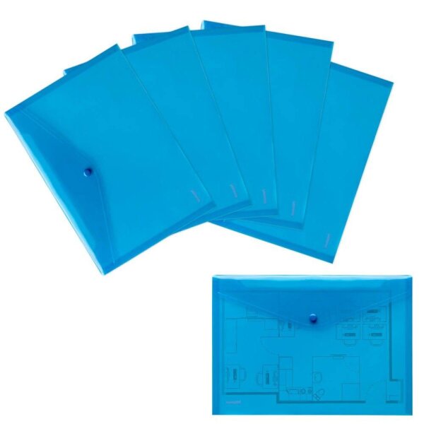 FolderSys Dokumententaschen DIN A4 blau glatt 0,20 mm, 10 St.