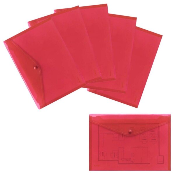 FolderSys Dokumententaschen DIN A4 rot glatt 0,20 mm, 10 St.