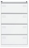 BISLEY LIGHT Hängeregistraturschrank verkehrsweiß 4 Schubladen 80,0 x 62,2 x 132,1 cm, 1 St.