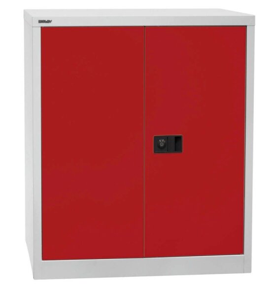BISLEY Stahlschrank Universal E402A01G506 lichtgrau, kardinalrot 1 Fachboden 91,4 x 40,0 x 100,0 cm, aufgebaut, 1 St.