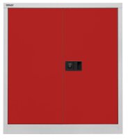 BISLEY Stahlschrank Universal E402A01G506 lichtgrau, kardinalrot 1 Fachboden 91,4 x 40,0 x 100,0 cm, aufgebaut, 1 St.