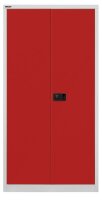 BISLEY Stahlschrank Universal E722A03G506 lichtgrau, kardinalrot 3 Fachböden 91,4 x 40,0 x 180,6 cm, aufgebaut, 1 St.