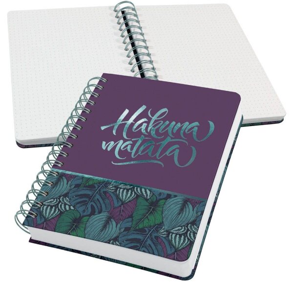SIGEL Notizbuch mit Spirale Jolie® ca. DIN A5 punktkariert, violett/grün Hardcover 240 Seiten, 1 St.
