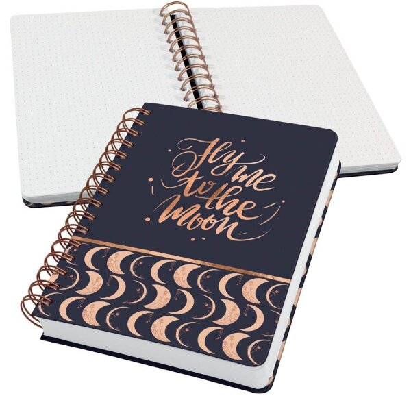 SIGEL Notizbuch mit Spirale Jolie® ca. DIN A5 punktkariert, schwarz/kupfer Hardcover 240 Seiten, 1 St.