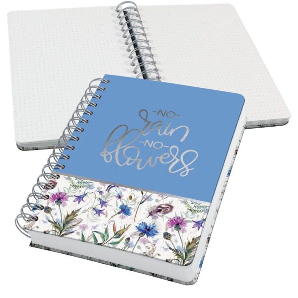 SIGEL Notizbuch mit Spirale Jolie® ca. DIN A5 punktkariert, blau/weiß Hardcover 240 Seiten, 1 St.