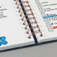 SIGEL Notizbuch mit Spirale Jolie® ca. DIN A5 punktkariert, blau/weiß Hardcover 240 Seiten, 1 St.
