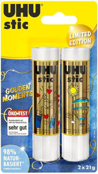 UHU stic GOLDEN MOMENTS Klebestifte 21,0 g, 2 St.