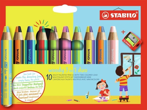 STABILO woody 3 in 1 Malset farbsortiert, 10 St.