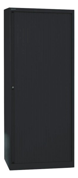 BISLEY Rollladenschrank schwarz 4 Fachböden 80,0 x 43,0 x 198,0 cm