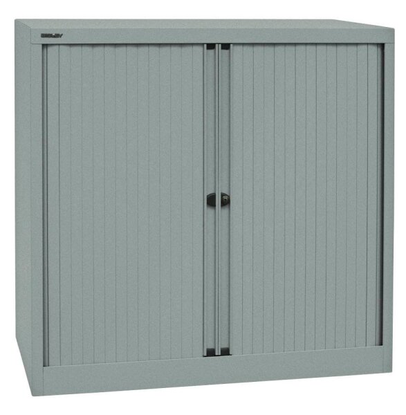 BISLEY Rollladenschrank silber 2 Fachböden 100,0 x 43,0 x 103,0 cm