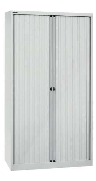 BISLEY Rollladenschrank lichtgrau, silber 4 Fachböden 100,0 x 43,0 x 198,0 cm