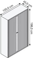 BISLEY Rollladenschrank silber 4 Fachböden 120,0 x...