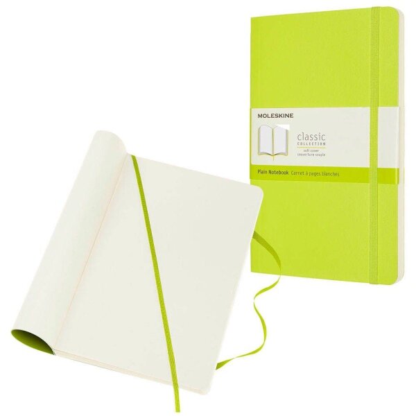 MOLESKINE Notizbuch Classic Collection flexibler Einband ca. DIN A5 blanko, hellgrün Softcover 240 Seiten, 1 St.
