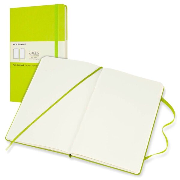 MOLESKINE Notizbuch Classic Collection fester Einband ca. DIN A5 blanko, hellgrün Hardcover 240 Seiten, 1 St.