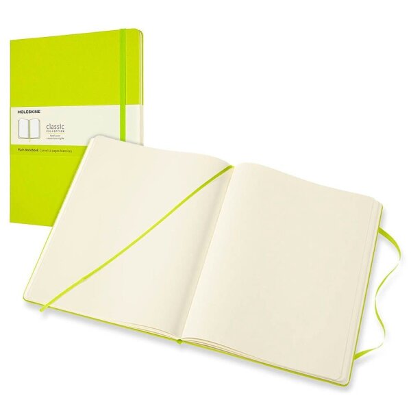 MOLESKINE Notizbuch Classic Collection fester Einband ca. DIN A4 blanko, hellgrün Hardcover 192 Seiten, 1 St.