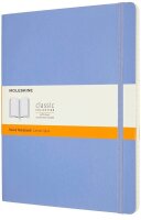 MOLESKINE Notizbuch Classic Collection flexibler Einband ca. DIN A4 liniert, hortensienblau Softcover 192 Seiten, 1 St.