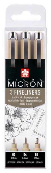 Sakura Pigma Micron Fineliner-Set schwarz, 3 St.  ( POXSDK-3 )