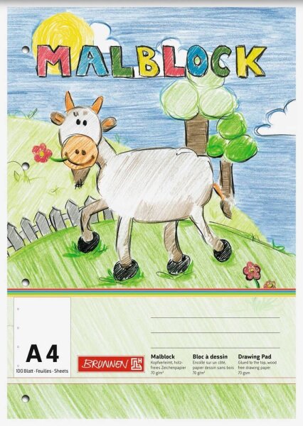 BRUNNEN Malblock DIN A4 70 g/qm, 100 Blatt, 1 St.