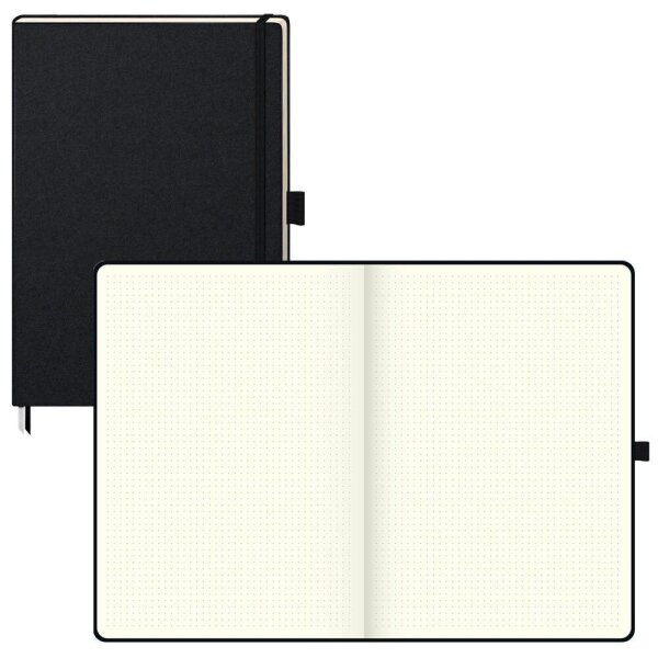 BRUNNEN Notizbuch KOMPAGNON DIN A4 punktkariert, schwarz Hardcover 192 Seiten, 1 St.