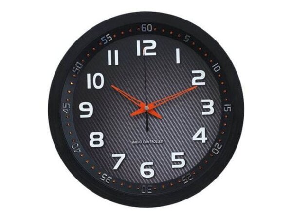 TechnoLine® Funkwanduhr WT 8972 schwarz Metall, Ø 30,0 cm